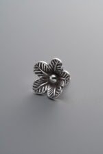 925 Sterling Silver-Antiqued-Flower Pendant-11mm - Image 4