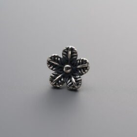 925 Sterling Silver-Antiqued-Flower Pendant-5mm