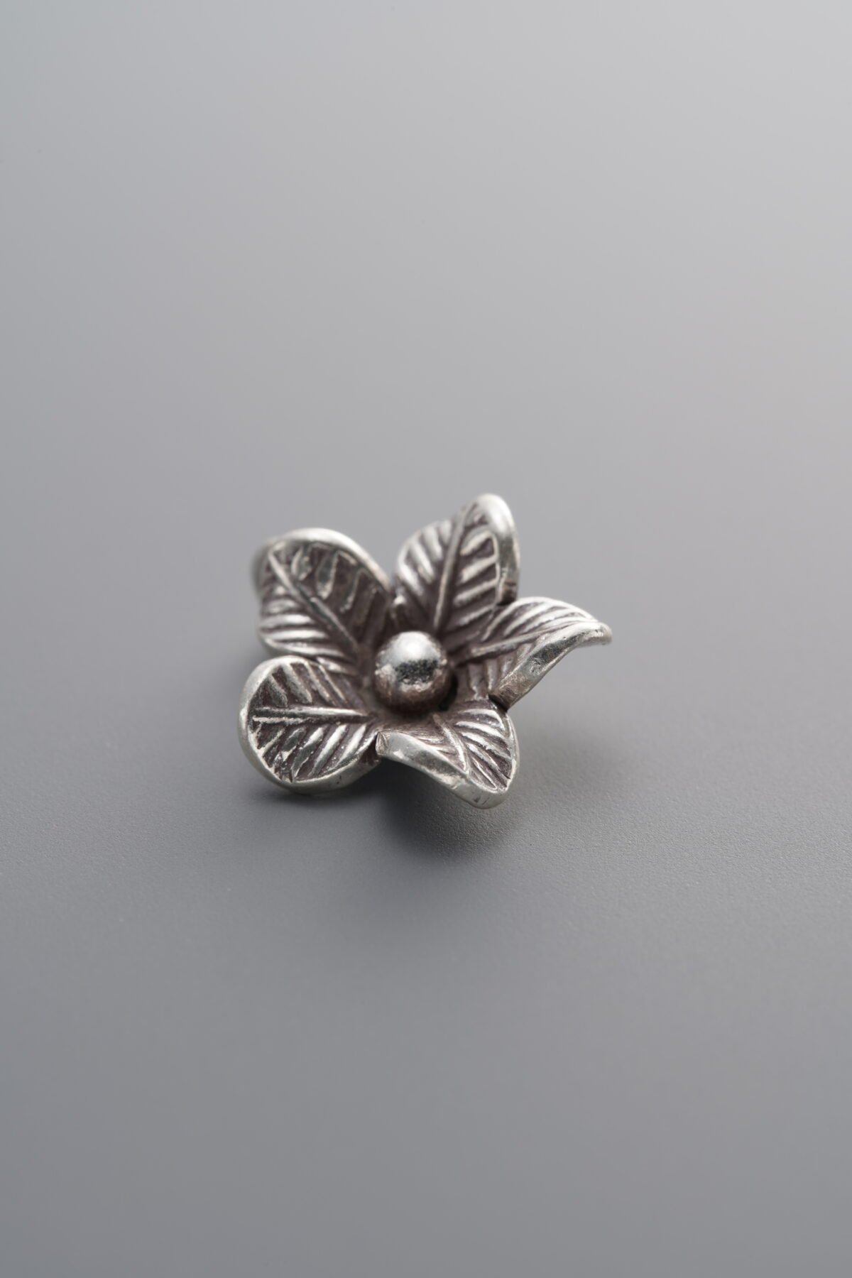 925 Sterling Silver-Antiqued-Flower Pendant-12mm - Image 4