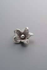 925 Sterling Silver-Antiqued-Flower Pendant-12mm - Image 4