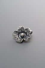 925 Sterling Silver-Antiqued-Flower Pendant-12mm