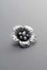 925 Sterling Silver-Antiqued-Flower Pendant-15mm - Image 3