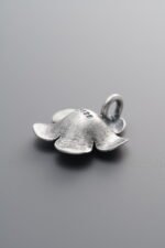 925 Sterling Silver-Antiqued-Flower Pendant-15mm - Image 2