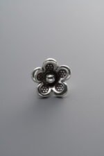 925 Sterling Silver-Antiqued-Flower Pendant-10mm - Image 2