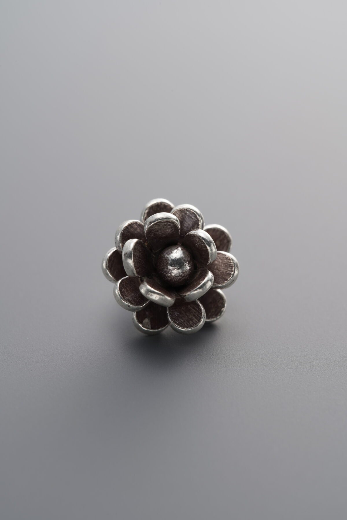 925 Sterling Silver-Antiqued-Pine Nut Pendant-12mm - Image 1