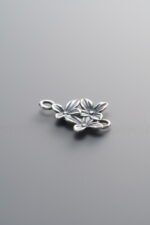 925 Silver-Vintage-Three-flower Double-ear Component-15mm