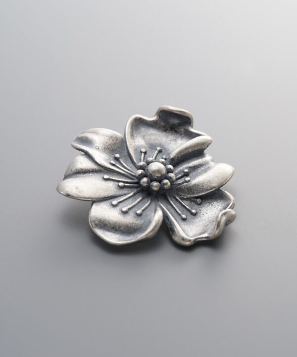 925 Sterling Silver-Antiqued-Flower Pendant-24mm
