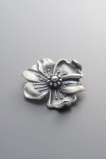 925 Sterling Silver-Antiqued-Flower Pendant-24mm - Image 2