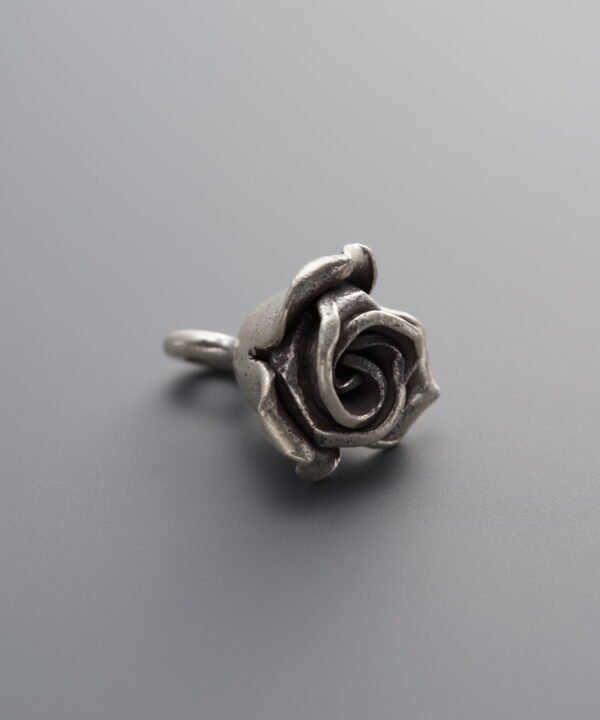 925 Sterling Silver-Antiqued-Rose Flower Pendant-13mm