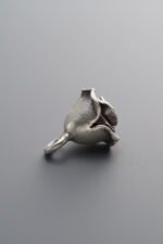 925 Sterling Silver-Antiqued-Rose Flower Pendant-13mm - Image 2