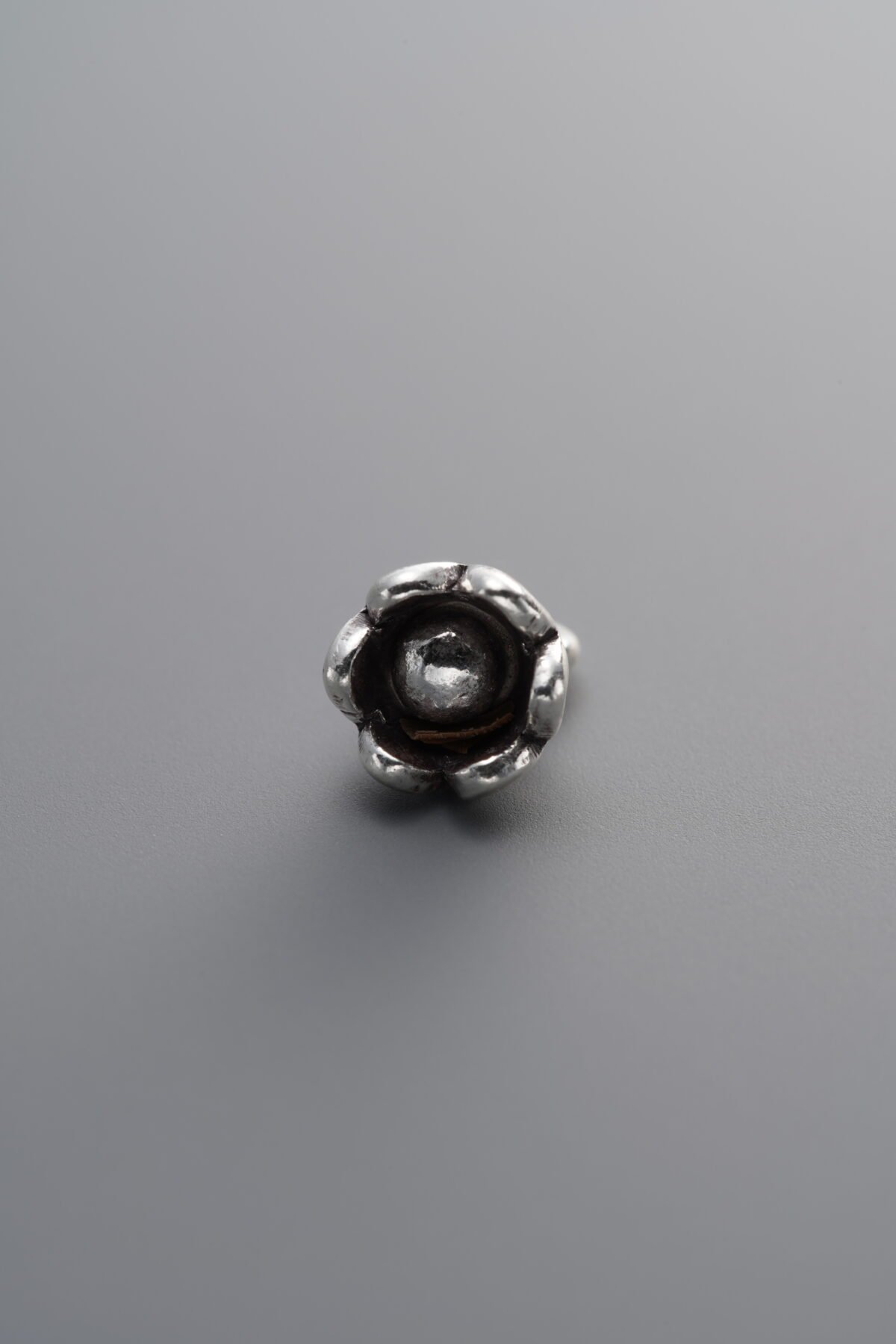 925 Sterling Silver-Antiqued-Flower Pendant-9mm - Image 4