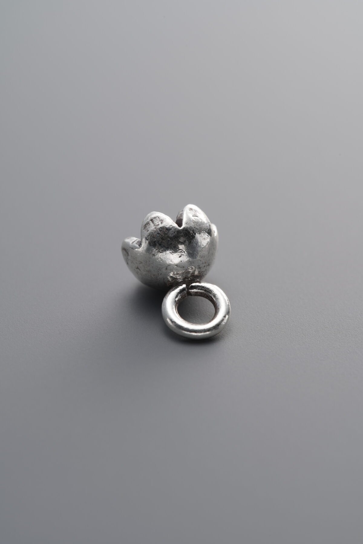 925 Sterling Silver-Antiqued-Flower Pendant-9mm - Image 2