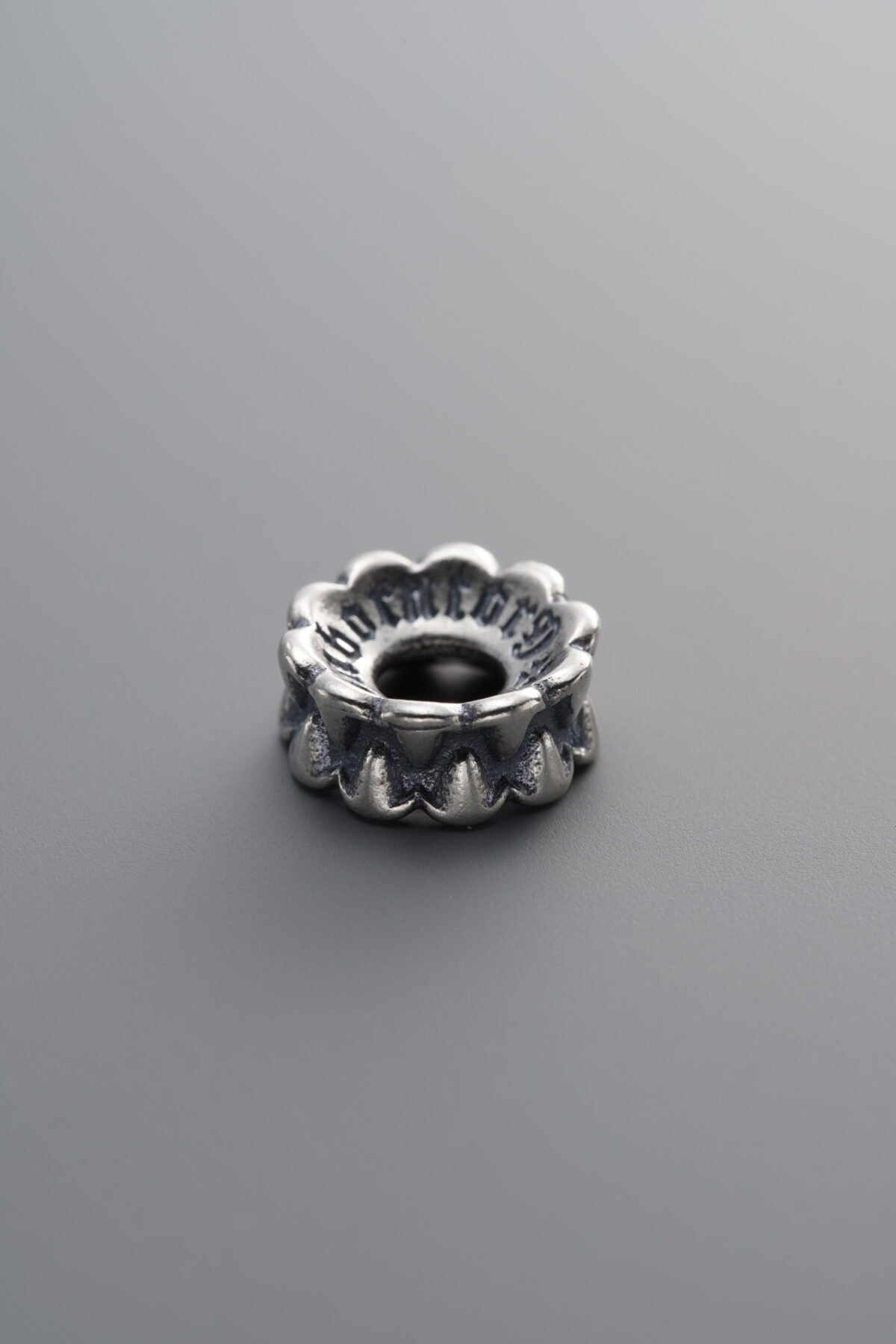 925 Sterling Silver-Antiqued-Gear Spacer Bead-10mm - Image 2