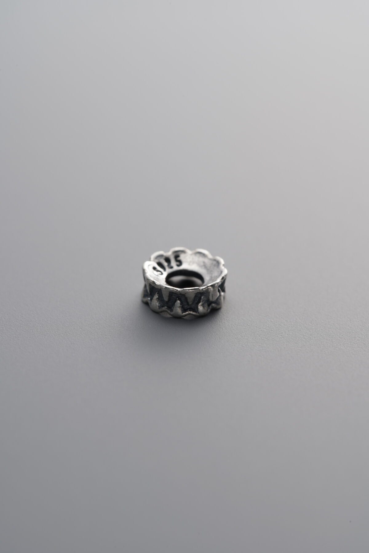 925 Sterling Silver-Antiqued-Gear Spacer Bead-5mm - Image 4