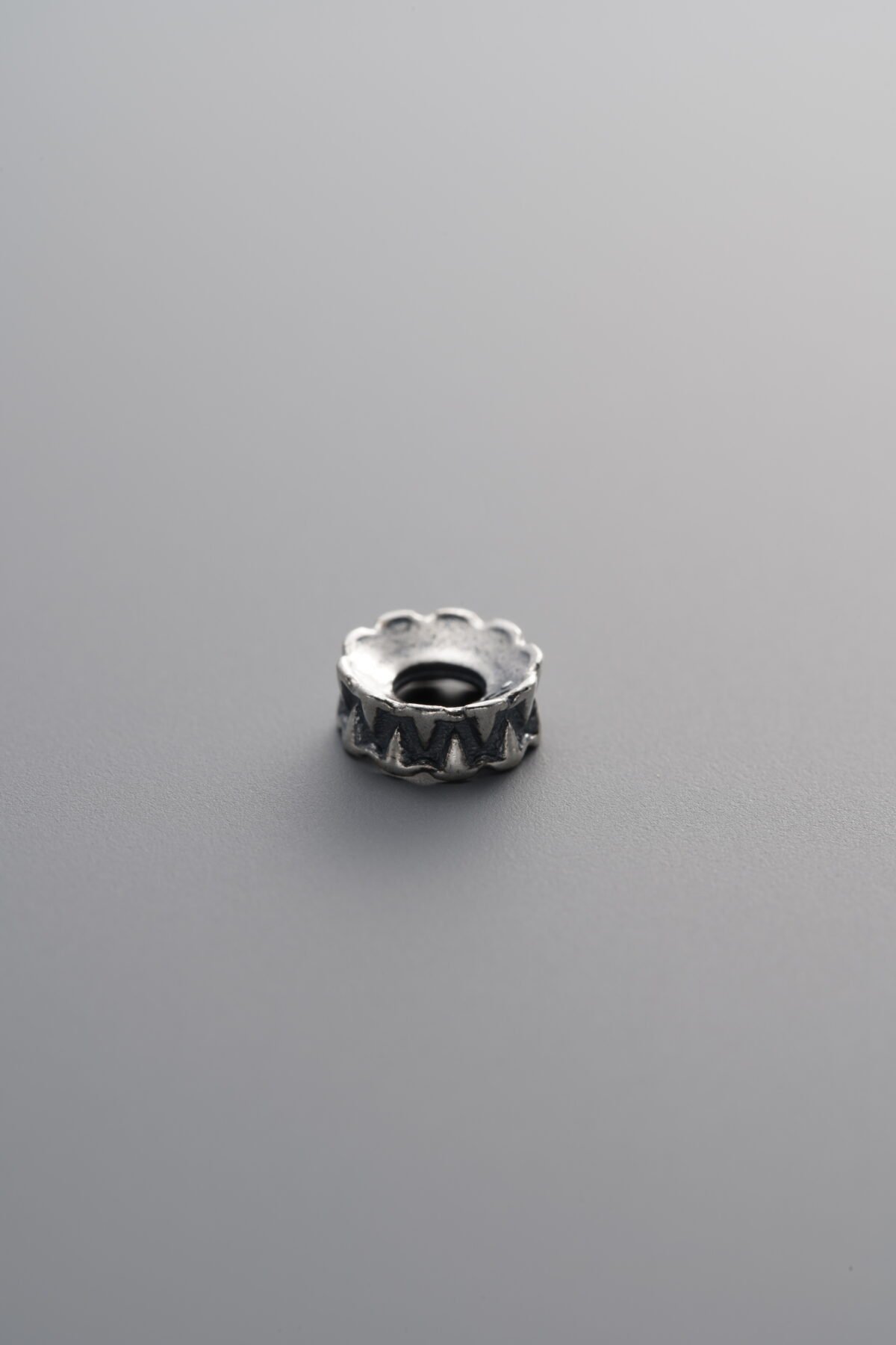 925 Sterling Silver-Antiqued-Gear Spacer Bead-5mm - Image 1