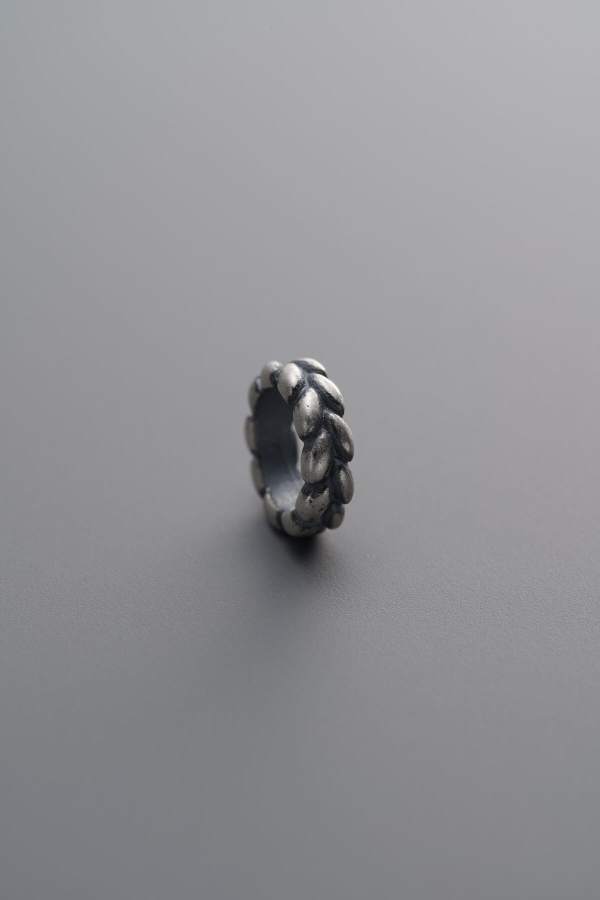 925 Sterling Silver-Antiqued-Wheat Ear Spacer Bead-7mm - Image 1