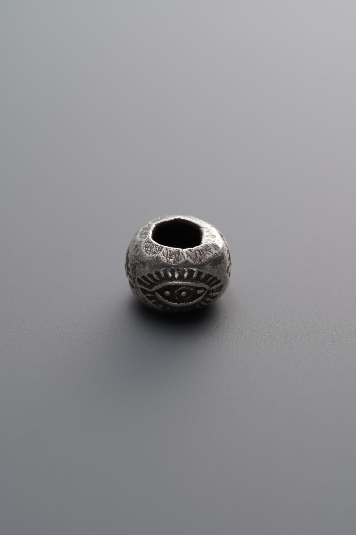 925 Sterling Silver-Antiqued-Eye Spacer Bead-7mm - Image 2