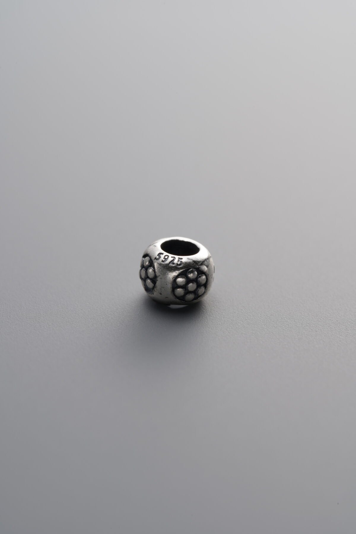 925 Sterling Silver-Antiqued-Dainty Flower Spacer Bead-5mm - Image 2