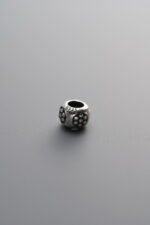 925 Sterling Silver-Antiqued-Dainty Flower Spacer Bead-5mm - Image 2