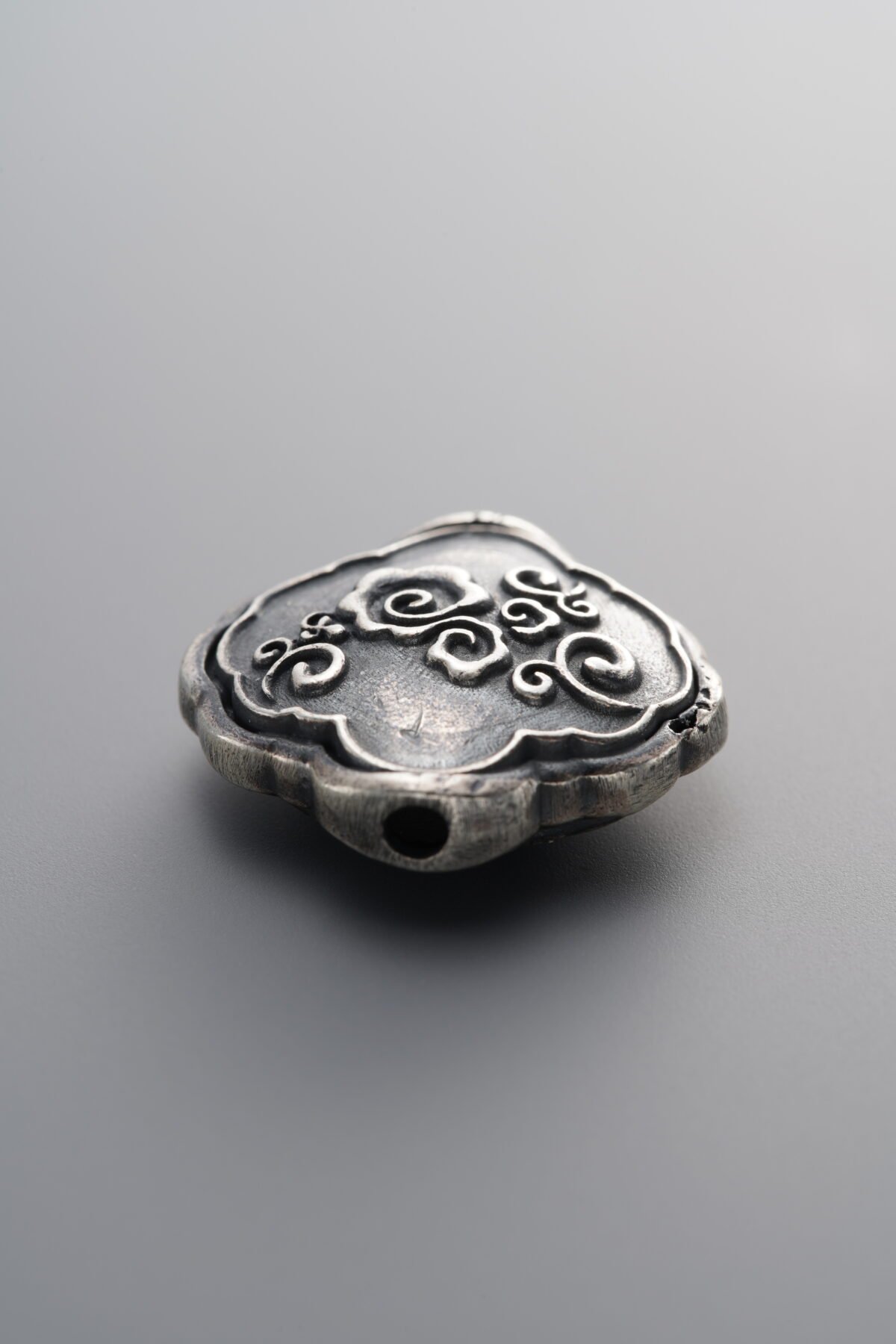 925 Sterling Silver-Antiqued-Auspicious Cloud Spacer Bead-18mm - Image 3