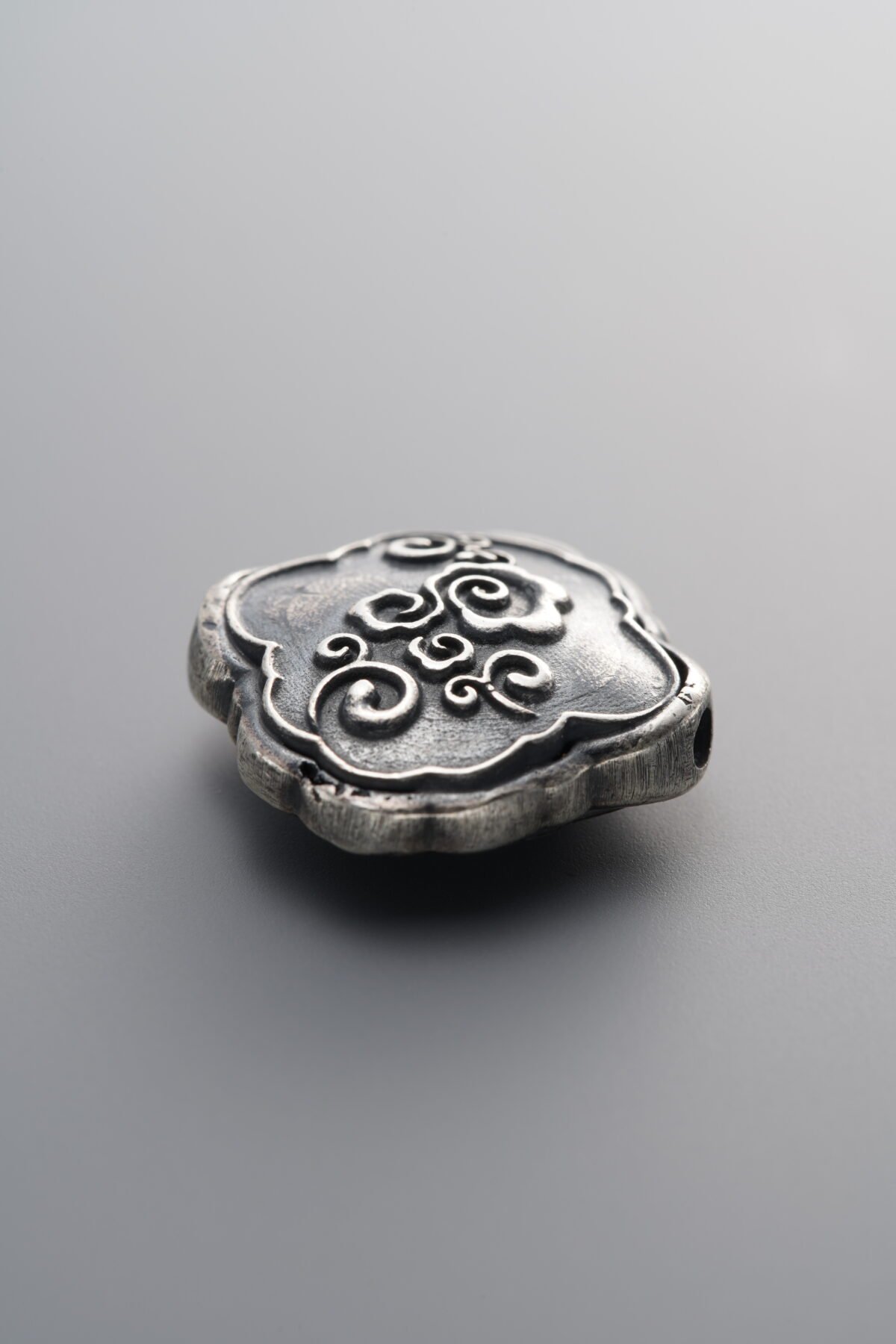 925 Sterling Silver-Antiqued-Auspicious Cloud Spacer Bead-18mm - Image 2