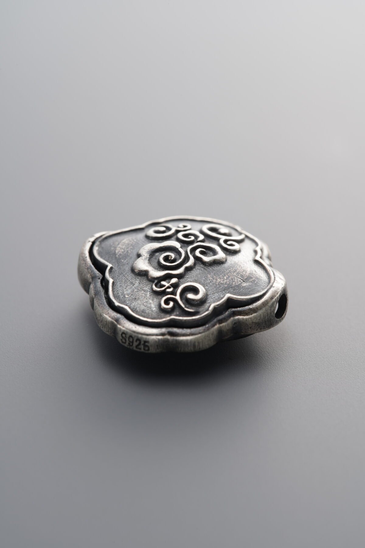 925 Sterling Silver-Antiqued-Auspicious Cloud Spacer Bead-18mm - Image 1