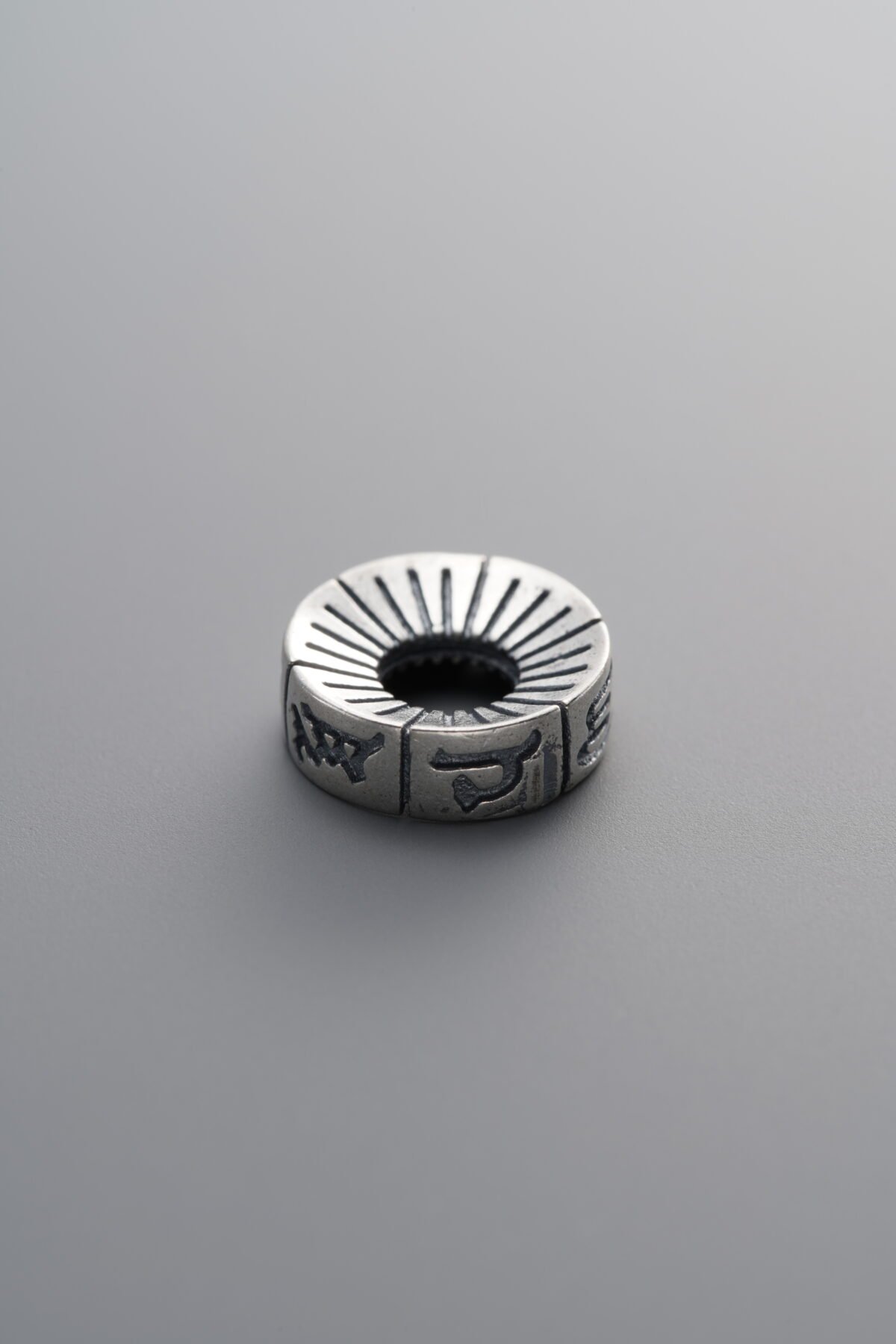 925 Sterling Silver-Antiqued-Om Mani Padme Hum Spacer Bead-10mm - Image 3