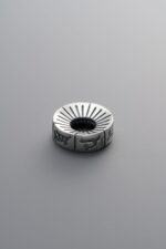925 Sterling Silver-Antiqued-Om Mani Padme Hum Spacer Bead-10mm - Image 3