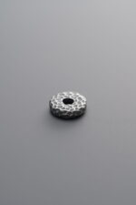 925 Sterling Silver-Antiqued-Hammered Spacer Bead-7mm