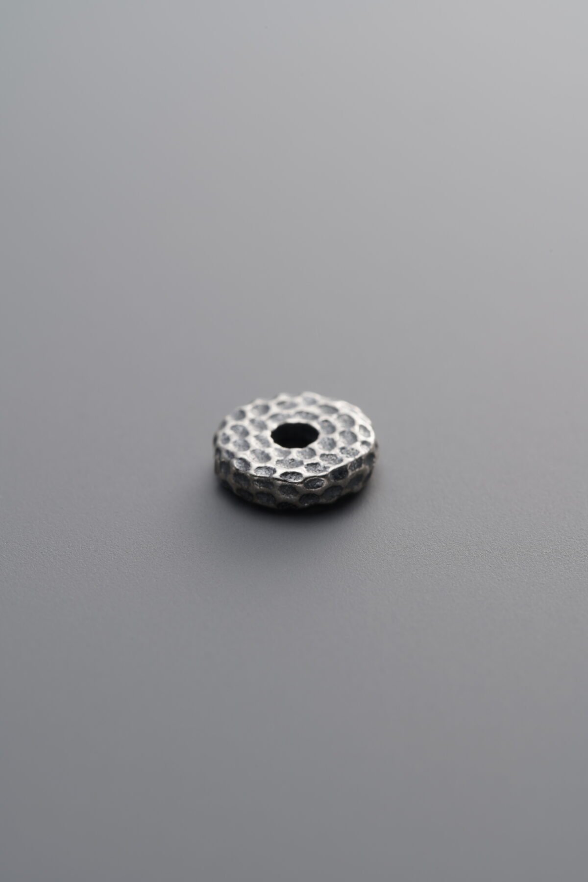 925 Sterling Silver-Antiqued-Hammered Spacer Bead-7mm - Image 4