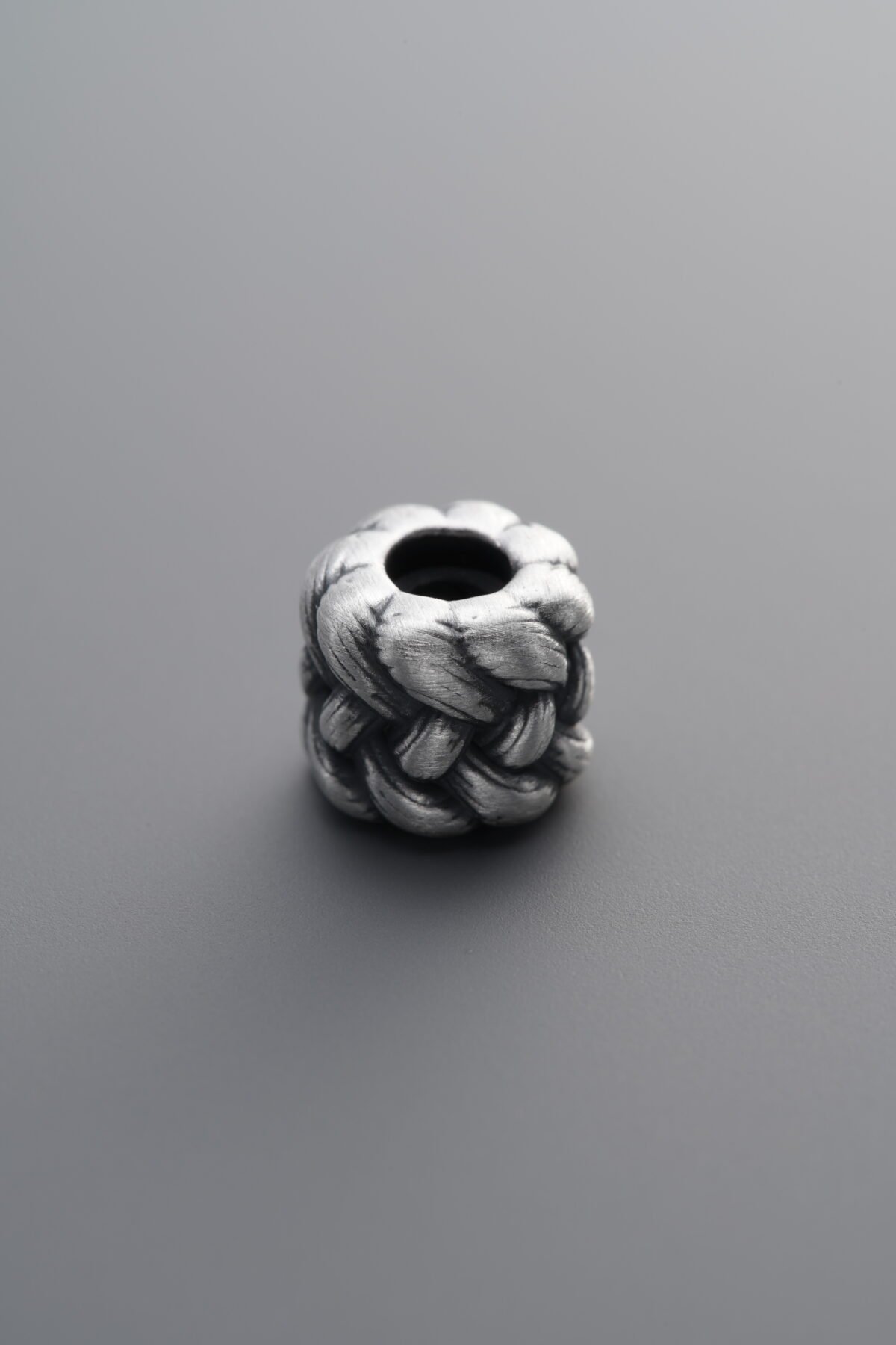 999 Fine Silver-Antiqued-Twisted Spacer Bead-8mm - Image 1