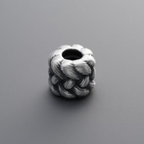 999 Fine Silver-Antiqued-Twisted Spacer Bead-8mm