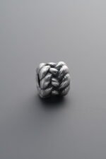 999 Fine Silver-Antiqued-Twisted Spacer Bead-8mm - Image 2