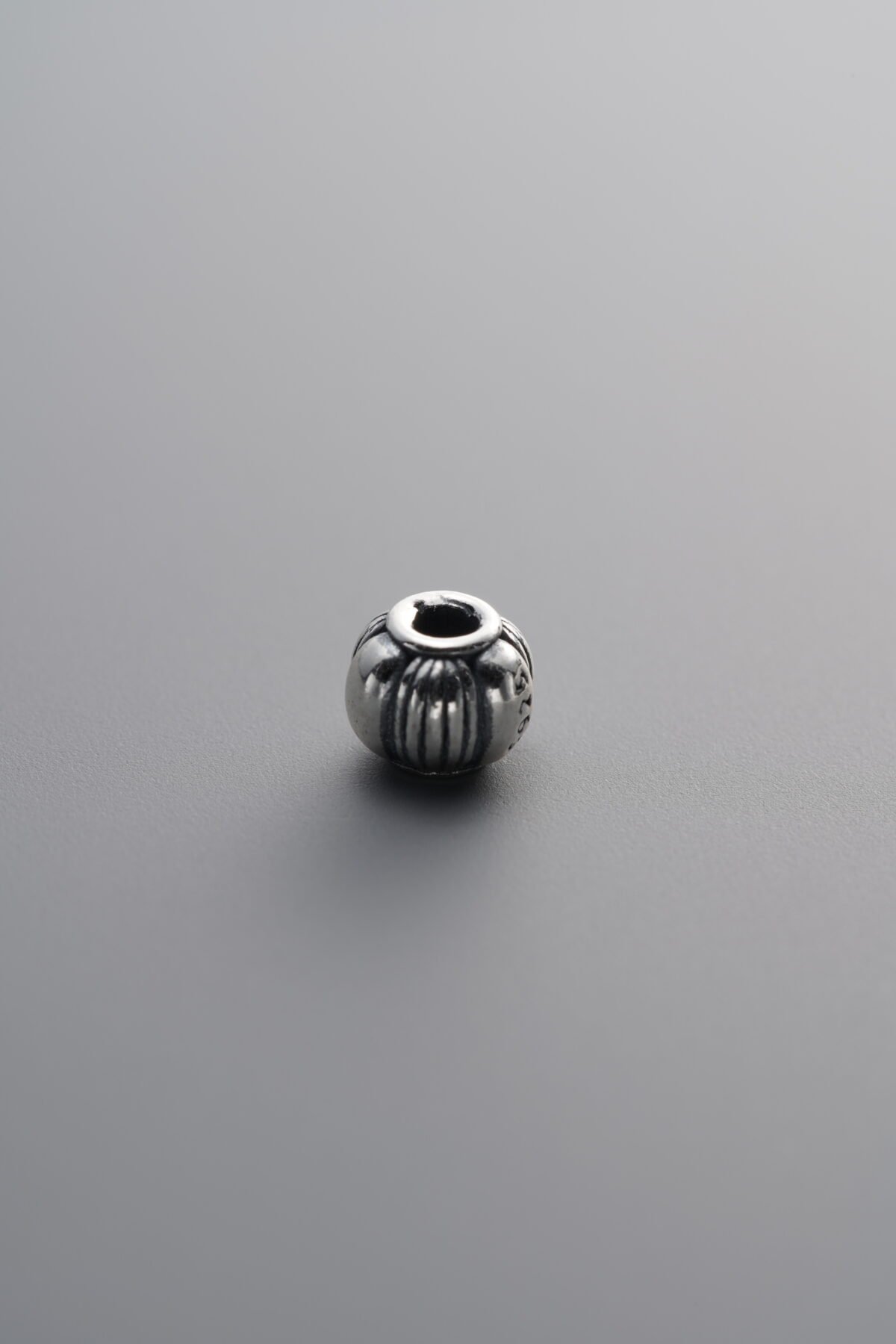 925 Sterling Silver-Antiqued-Meteorite-Textured Spacer Bead-4mm - Image 1