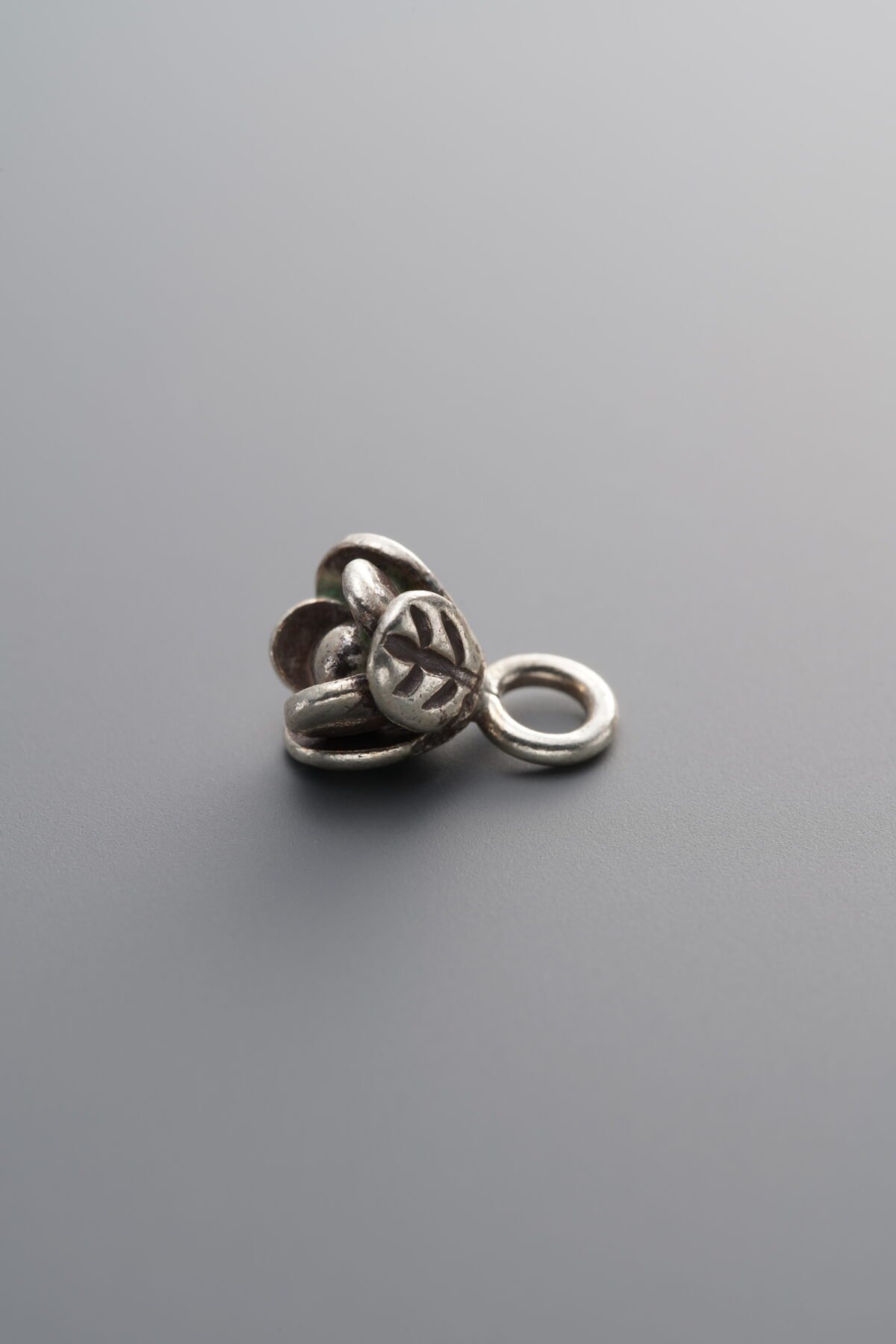 925 Sterling Silver-Antiqued-Leaf Dainty Flower Pattern Spacer Bead-10mm - Image 1