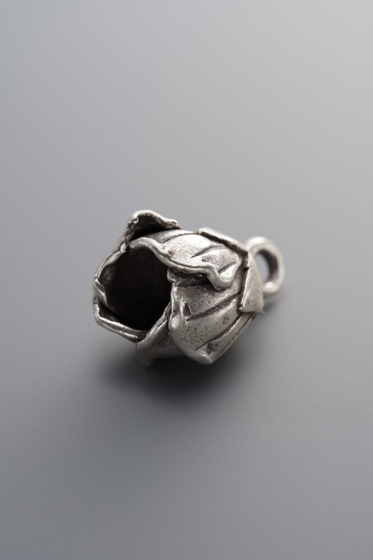 925 Sterling Silver-Antiqued-Rose Flower Pendant-16mm - Image 4