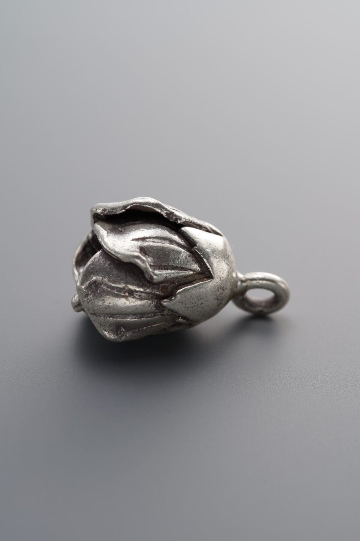925 Sterling Silver-Antiqued-Rose Flower Pendant-16mm - Image 2