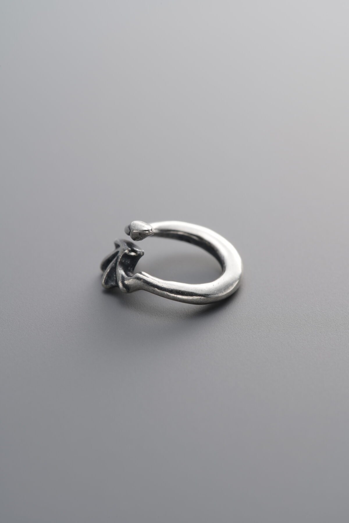 925 Sterling Silver-Antiqued-Open Bone Wing Spacer Bead Hoop-10mm - Image 2