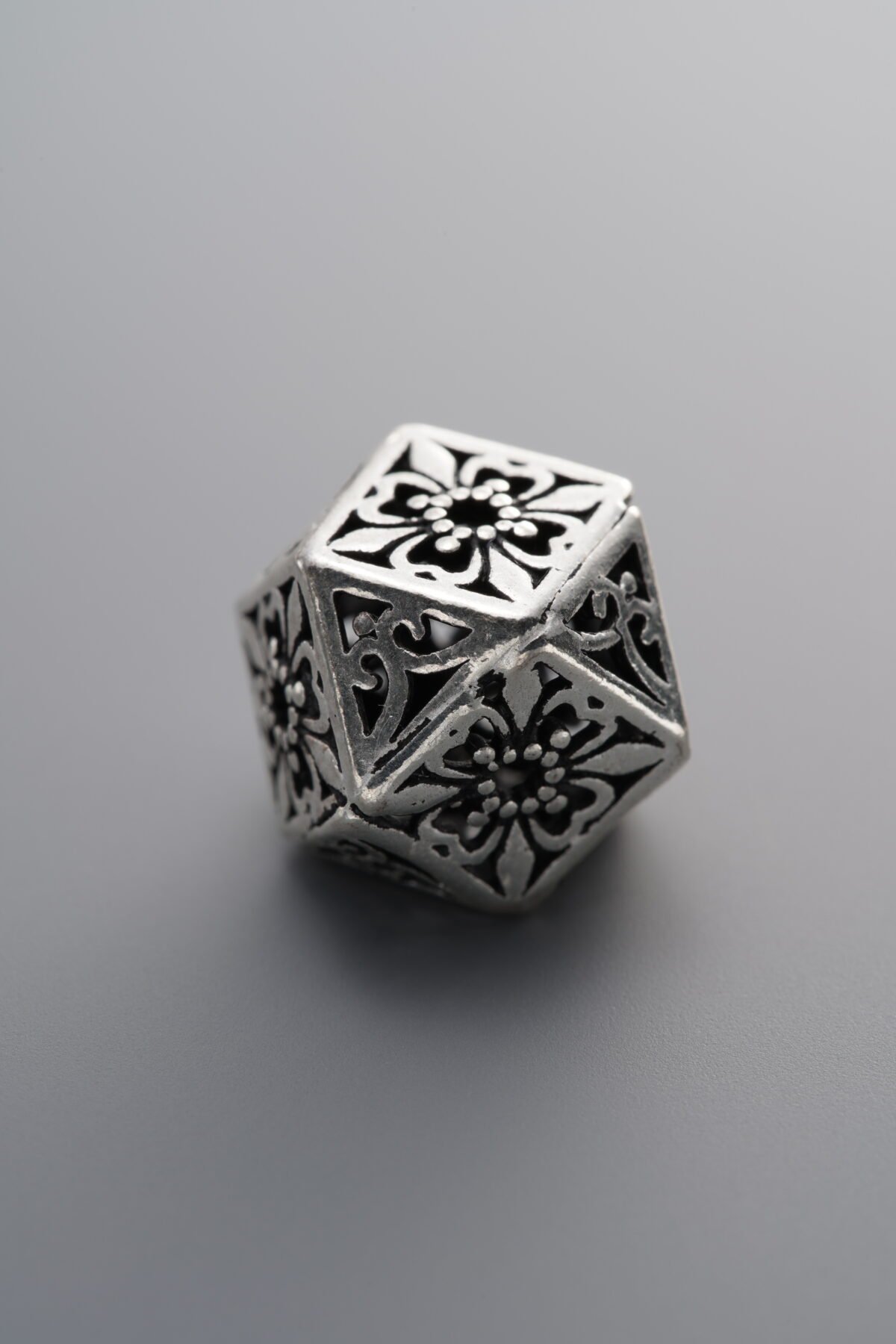 925 Sterling Silver-Antiqued-Openwork Octagonal Bead-14mm - Image 3