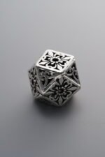 925 Sterling Silver-Antiqued-Openwork Octagonal Bead-14mm - Image 3