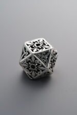 925 Sterling Silver-Antiqued-Openwork Octagonal Bead-14mm - Image 2