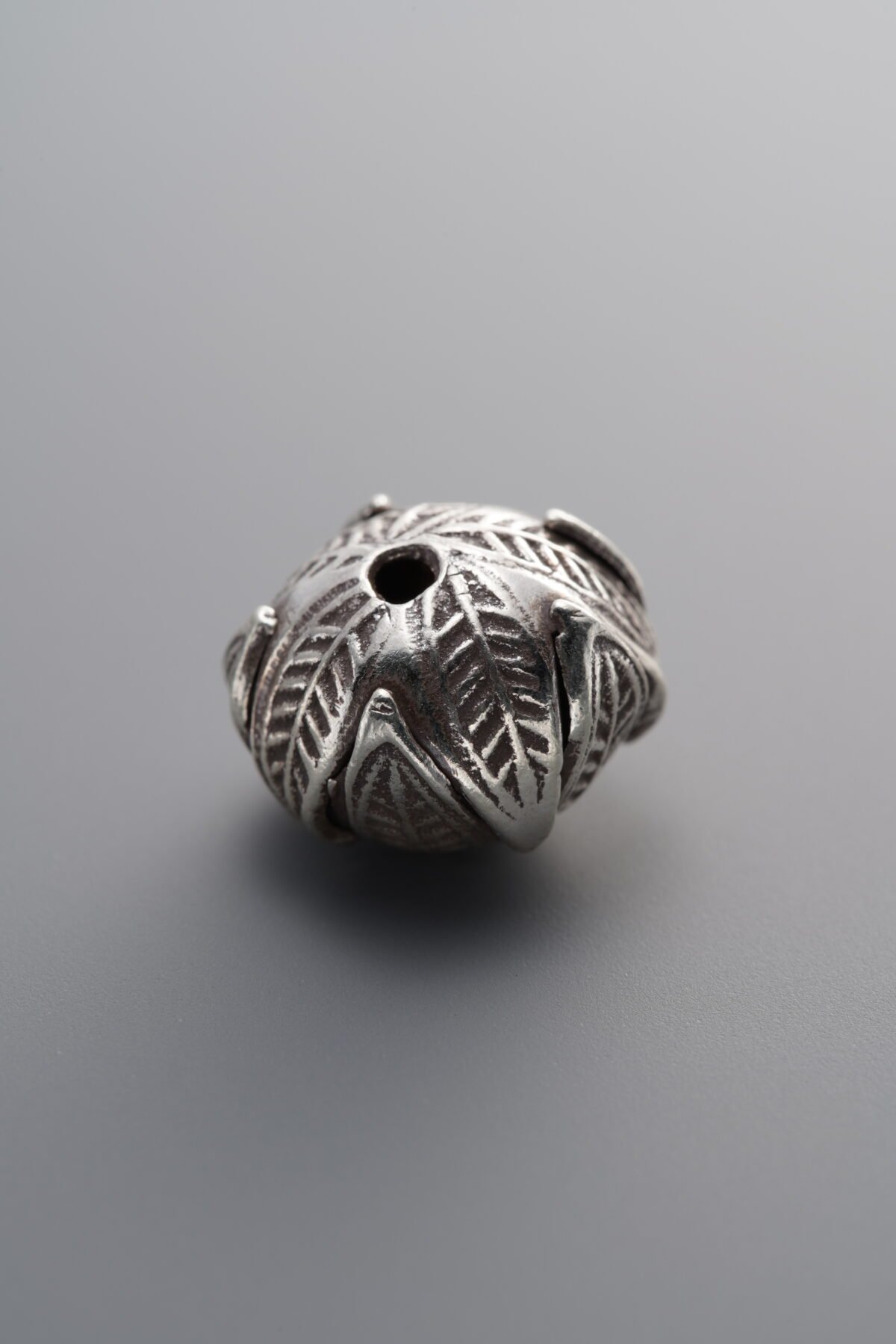 925 Sterling Silver-Antiqued-Large Bud Spacer Bead-12mm - Image 1