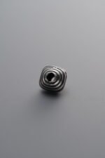 925 Sterling Silver-Antiqued-Square Horizontal Striped Ring Spacer Bead-7mm - Image 3