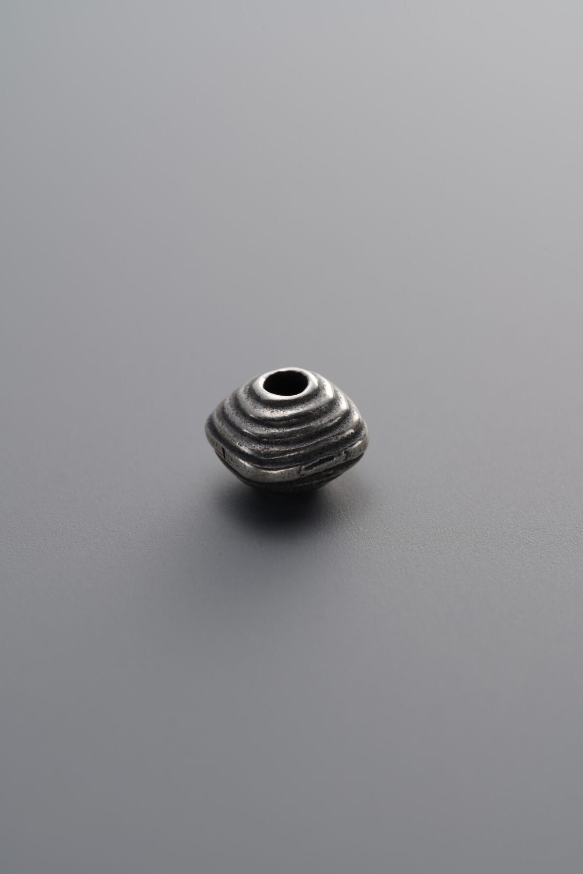 925 Sterling Silver-Antiqued-Square Horizontal Striped Ring Spacer Bead-7mm - Image 2