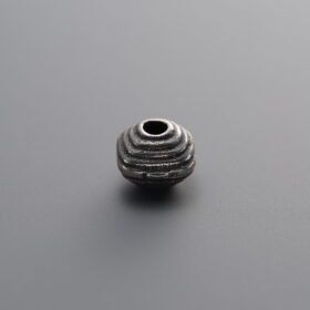 925 Silver-Vintage-Square Horizontal Striped Ring Spacer Bead-7mm