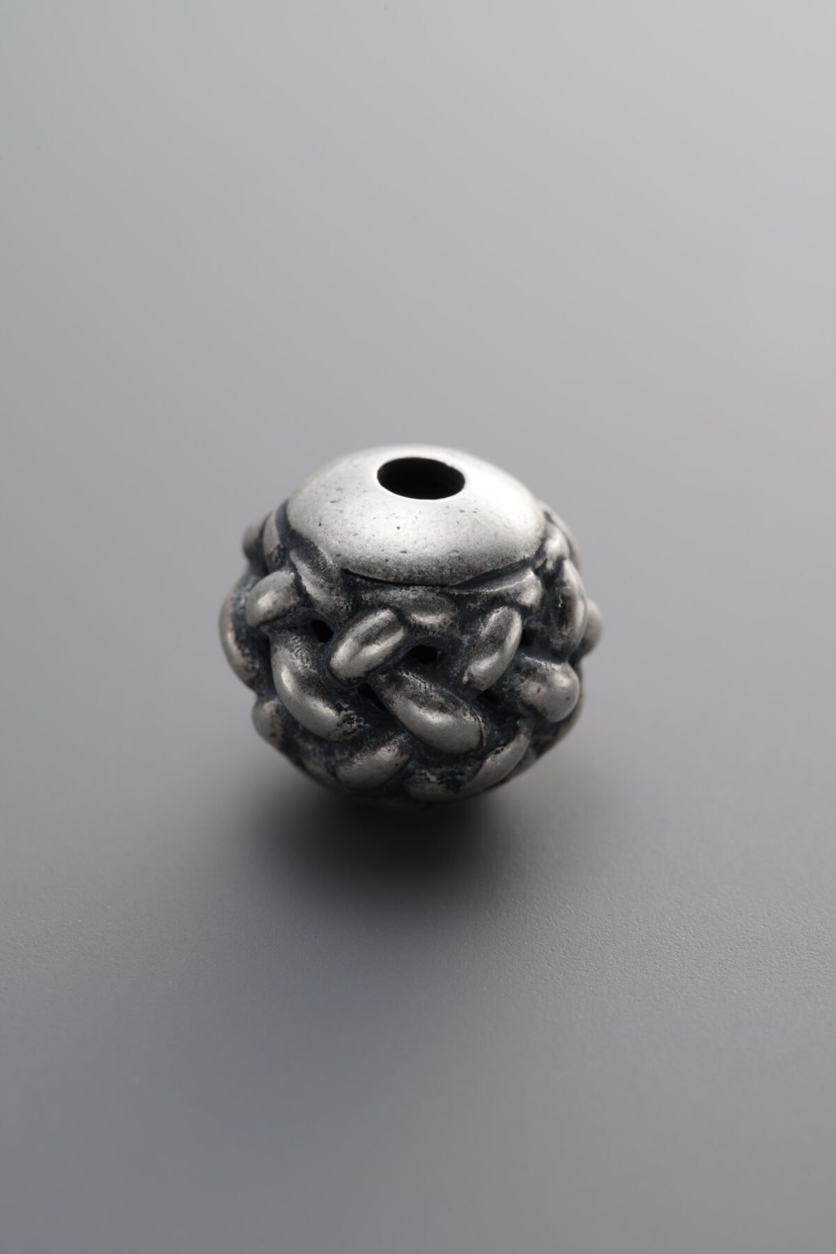 925 Sterling Silver-Antiqued-Braided Spacer Bead-12mm - Image 1