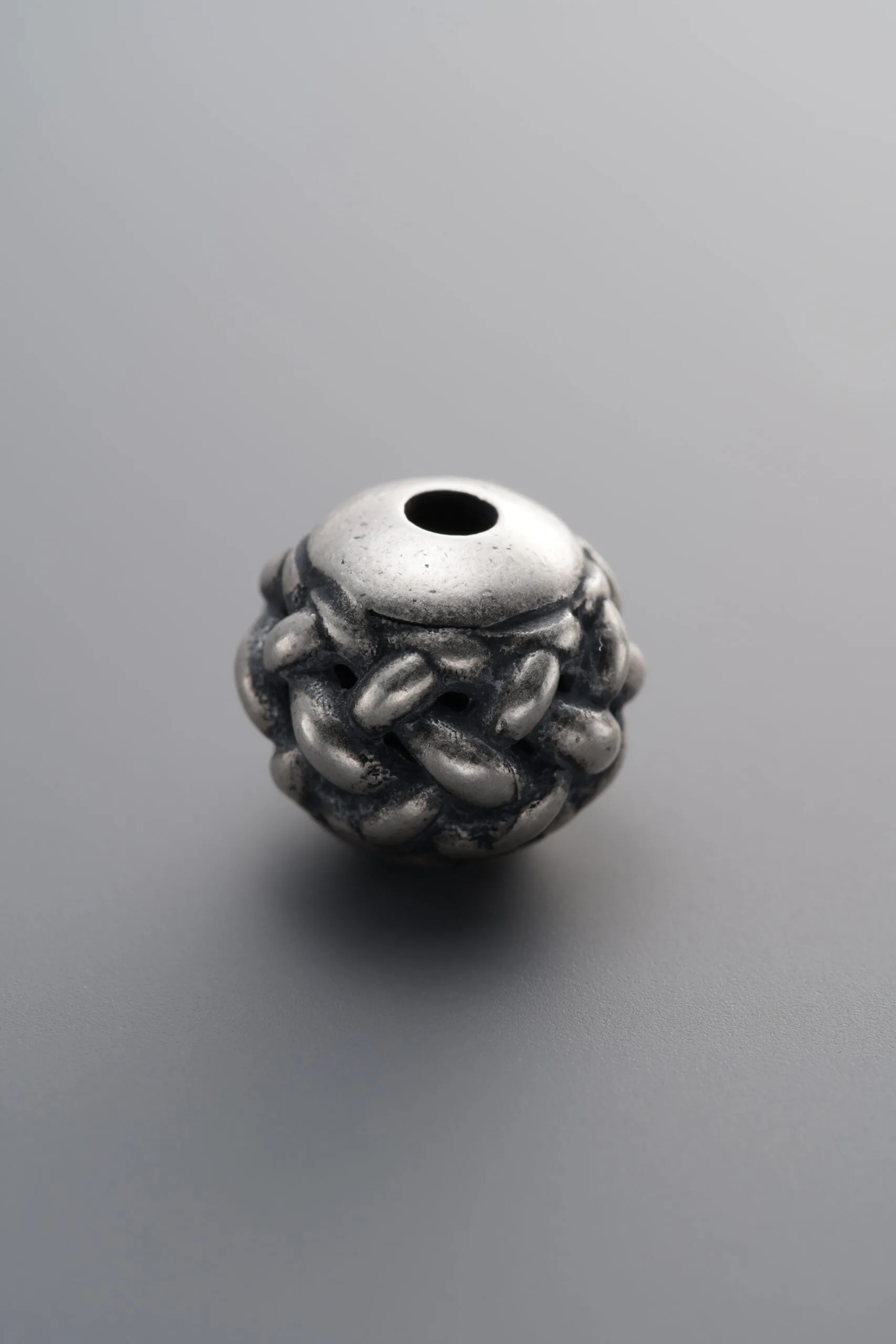 925 Sterling Silver-Antiqued-Braided Spacer Bead-12mm - Image 1