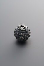 925 Sterling Silver-Antiqued-Lotus Flower Pattern Spacer Bead-10mm
