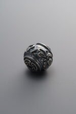 925 Sterling Silver-Antiqued-Lotus Flower Pattern Spacer Bead-10mm - Image 3