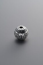 925 Sterling Silver-Antiqued-Key Pattern Spacer Bead-8mm - Image 4